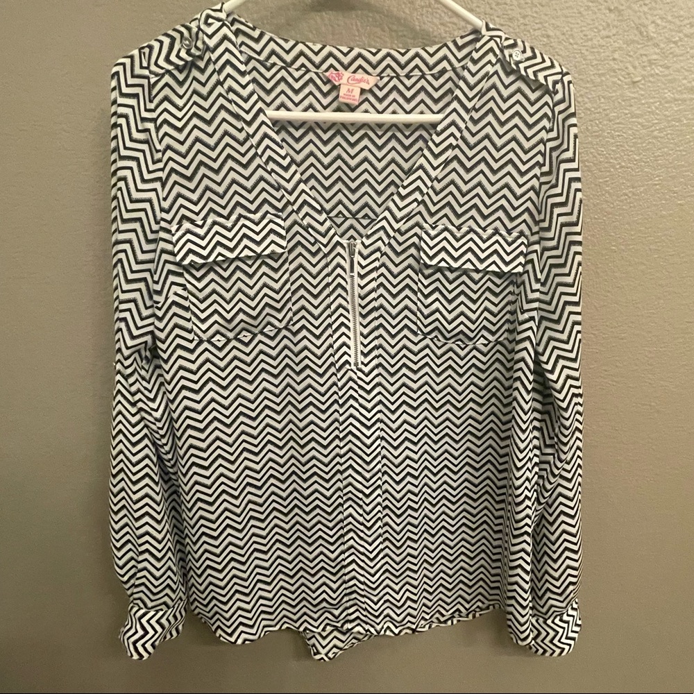 Black and White Blouse